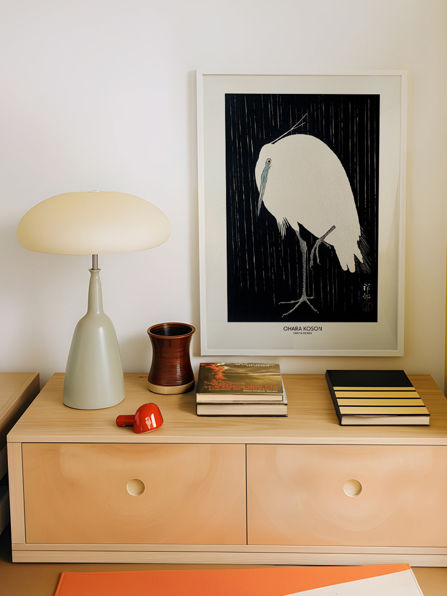Egret In The Rain