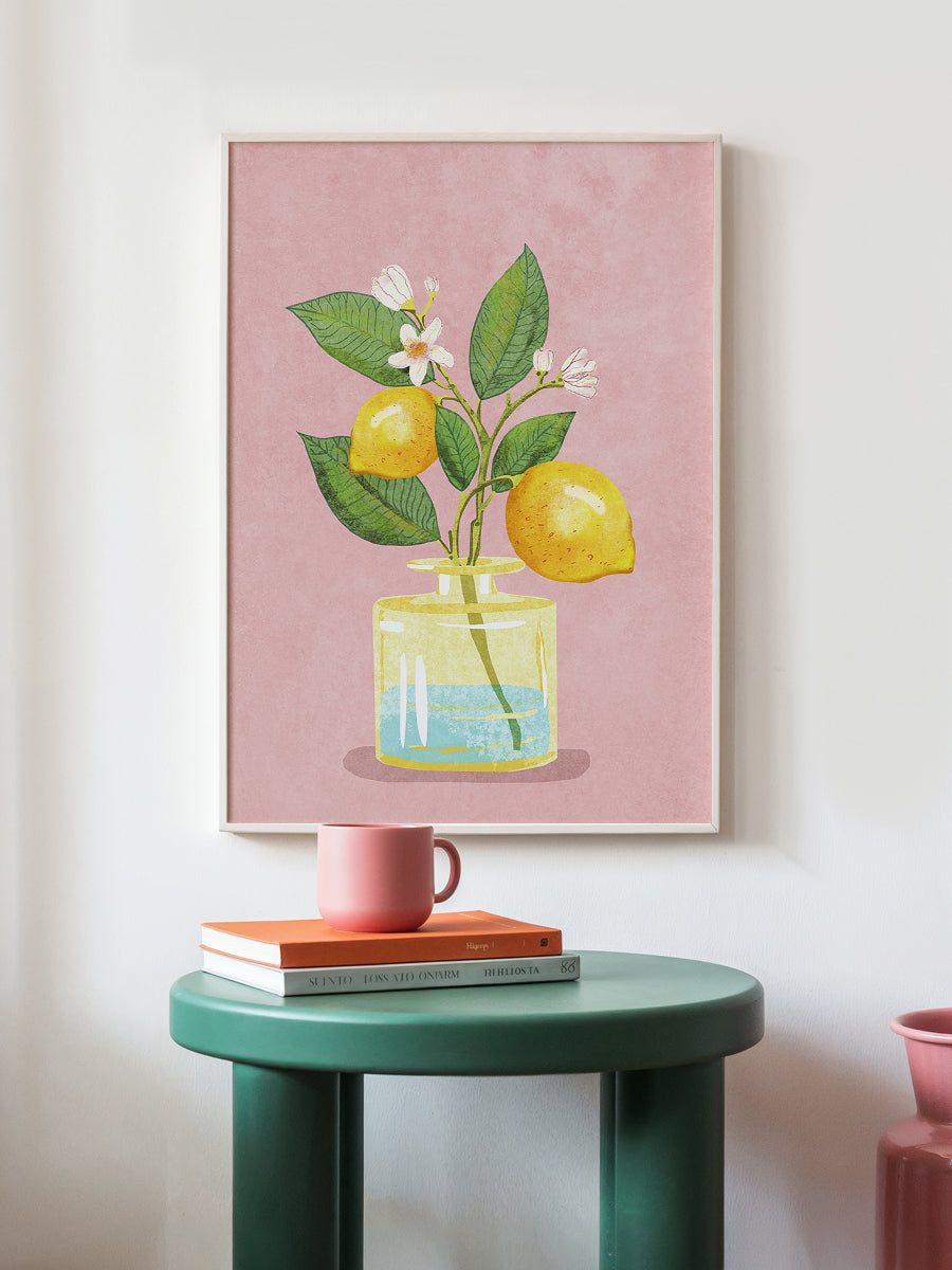 Lemon Bunch In Vase