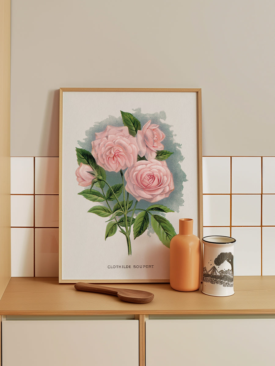 Pink Rose Lithograph