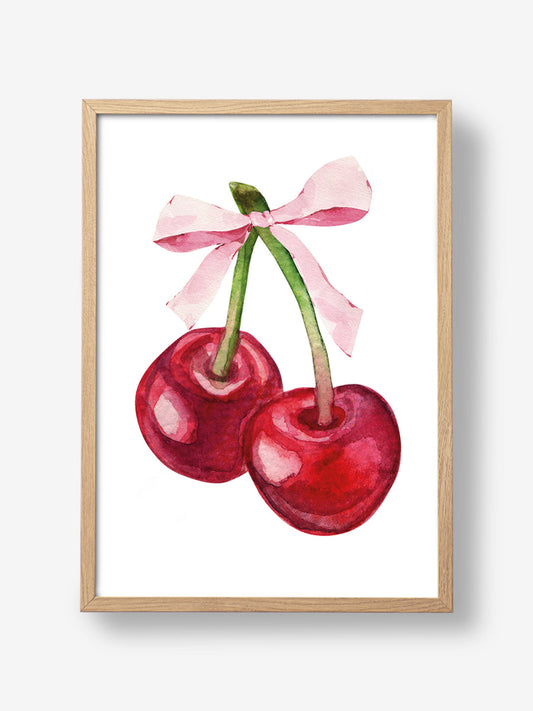 Red Cherry Pink Bow
