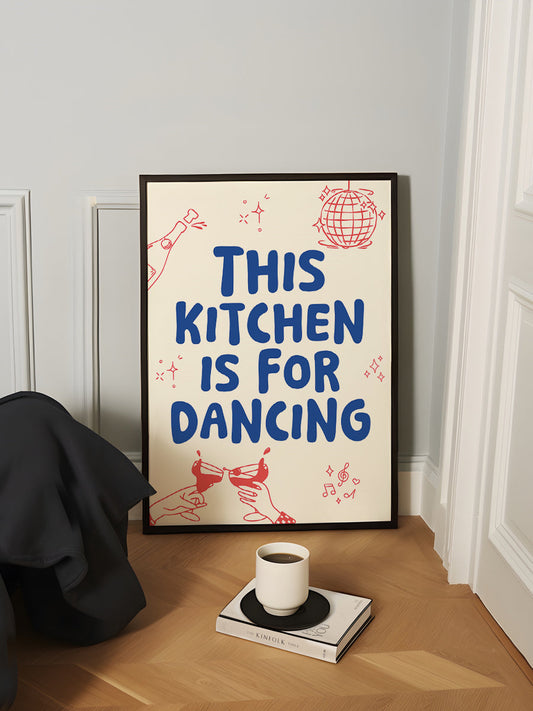 This kitchen is for dancing blue